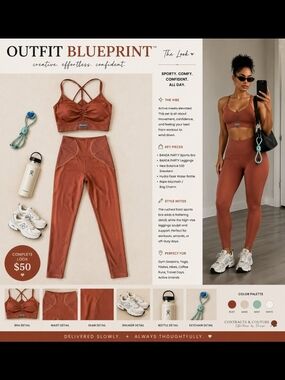 Fenty Rust High-Rise Leggings & Sports Bra Set